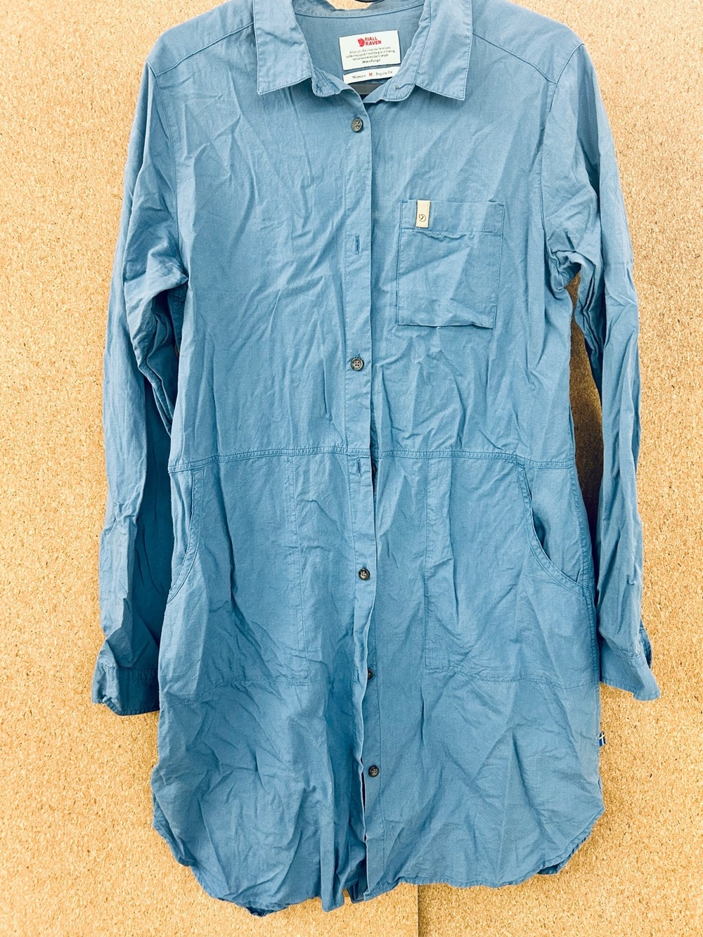 Fjallraven Light Blue Long Button-Front Shirt Dress
